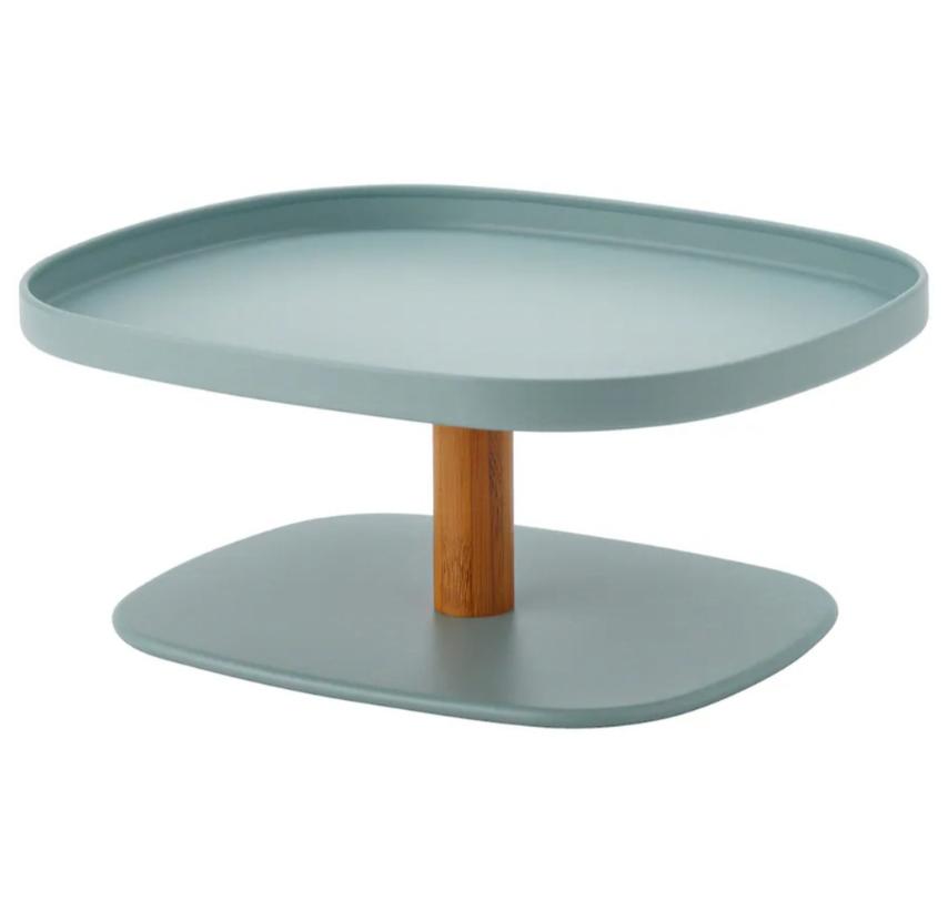 KRUSTISTEL
Serving stand, bamboo/turquoise