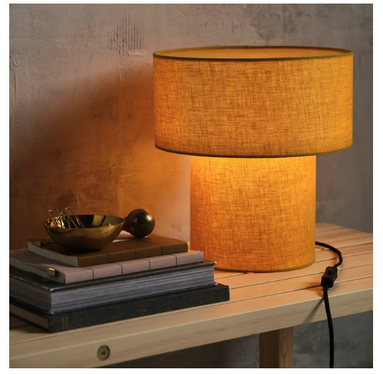 STOCKHOLM 2025 Table lamp, yellow/textile, 35 cm