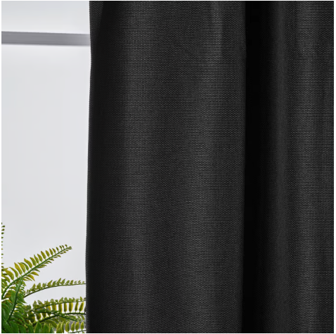 ANNAKAJSA Room darkening curtains, 1 pair, anthracite/with heading tape, 145x250 cm