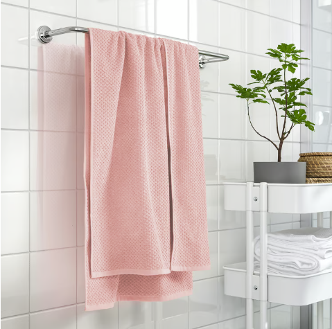 GULVIAL Bath towel, pale pink, & yellow 70x140 cm