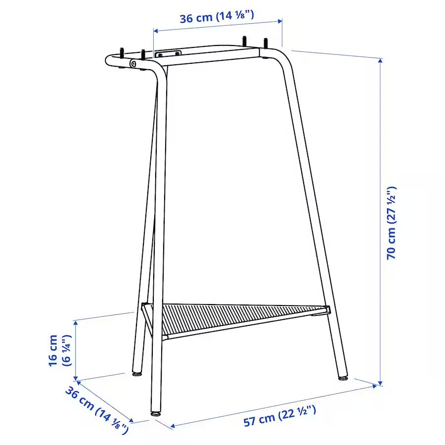 IKEA MELLTORP/TILLSLAG Desk, white/black metal, 125x75 cm