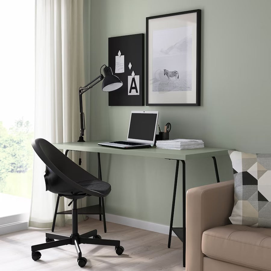 IKEA MELLTORP/TILLSLAG Desk, white/black metal, 125x75 cm