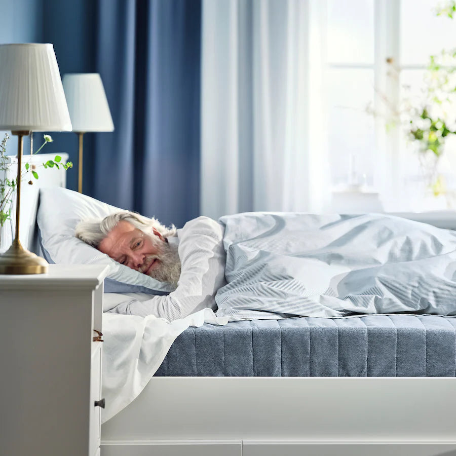 IKEA VADSÖ Sprung mattress, extra firm/light blue, 90x200 cm