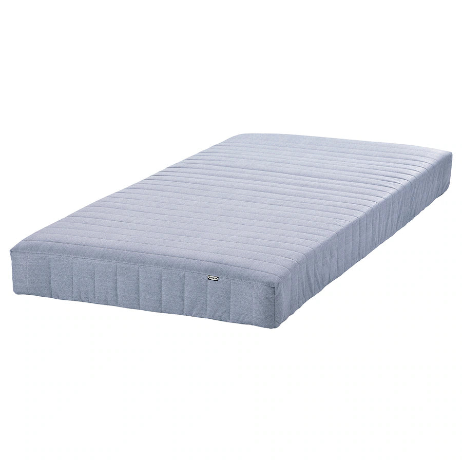 IKEA VADSÖ Sprung mattress, extra firm/light blue, 90x200 cm