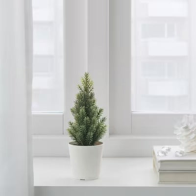 IKEA VINTERFINT Artificial potted plant with pot, in/outdoor/Christmas tree green, 6 cm