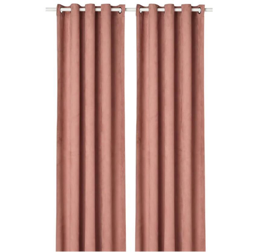 BIRTNA
Block-out curtains, 1 pair, light pink, 145x250 cm