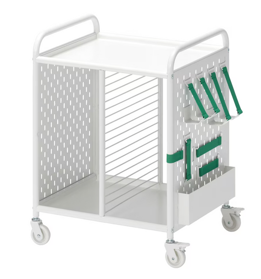 BRÄNNBOLL Shelving unit on castors, white, 56x62 cm