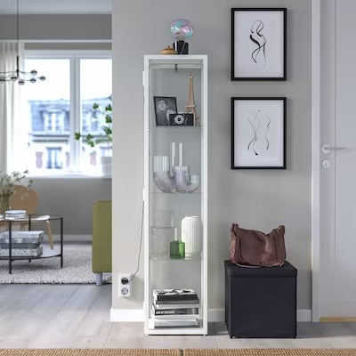 IKEA BLÅLIDEN Glass-door cabinet, white, 35x32x151 cm