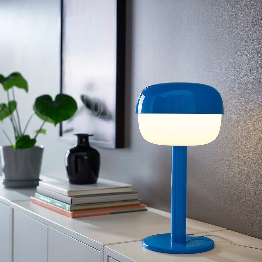 IKEA BLÅSVERK Table lamp, blue, 36 cm