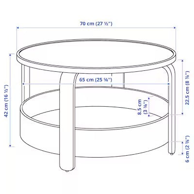 IKEA BORGEBY Coffee table, birch veneer, 70 cm