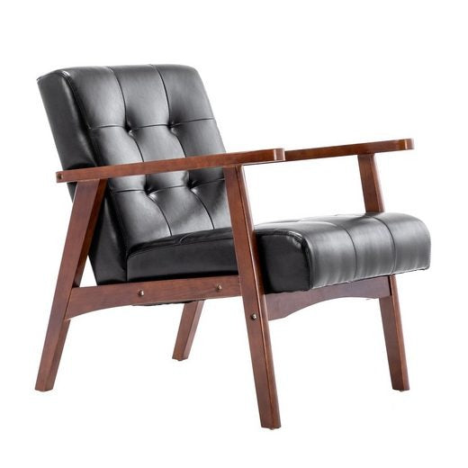 Wooden Leather Armchair