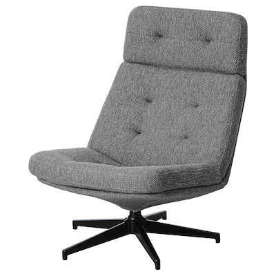 IKEA HAVBERG Swivel armchair, Lejde grey/black