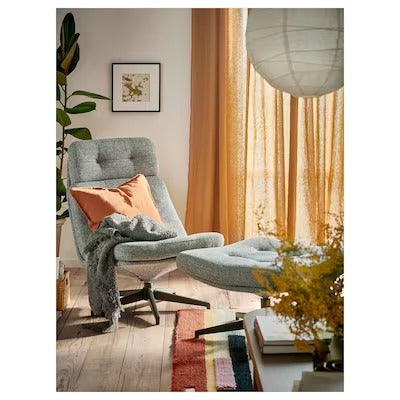 IKEA HAVBERG Swivel armchair, Lejde grey/black