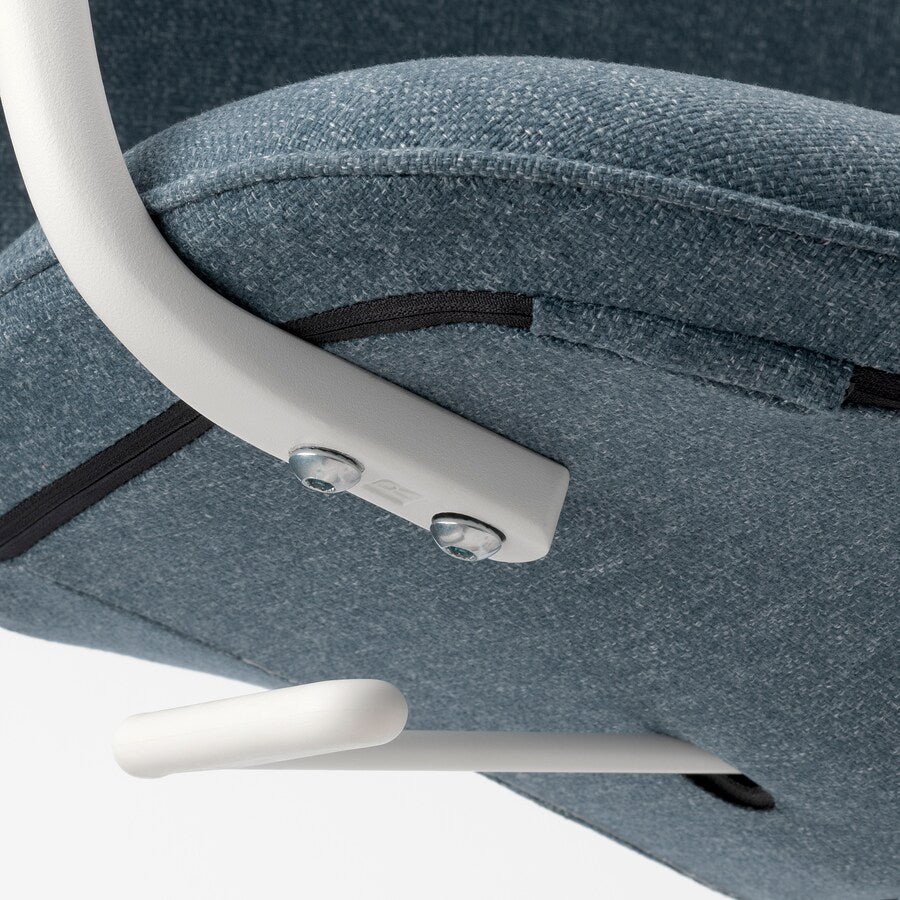 IKEA LÅNGFJÄLL Conference chair with armrests, Gunnared blue/white