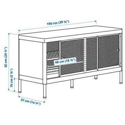 IKEA MACKAPÄR Storage bench with sliding doors, white, 100x37 cm
