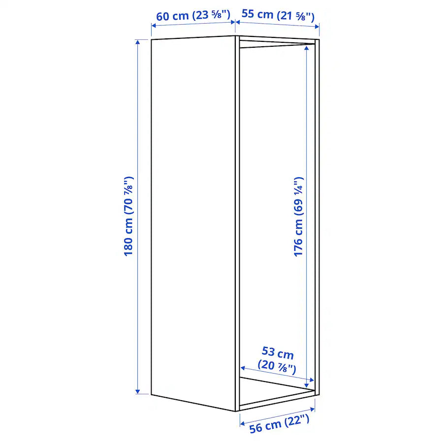 IKEA PLATSA Open Wardrobe, white, 60x55x180 cm
