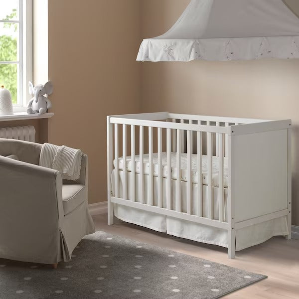 IKEA SUNDVIK Cot,mattress, white, 60x120 cm
