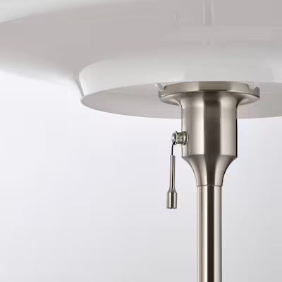 IKEA TÄLLBYN Floor lamp, nickel-plated/opal white glass, 135 cm