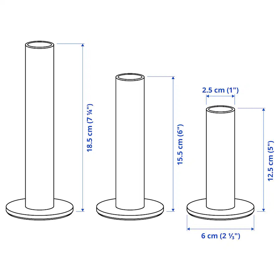 IKEA TUVKORNELL Candle holder, set of 3, mixed colours