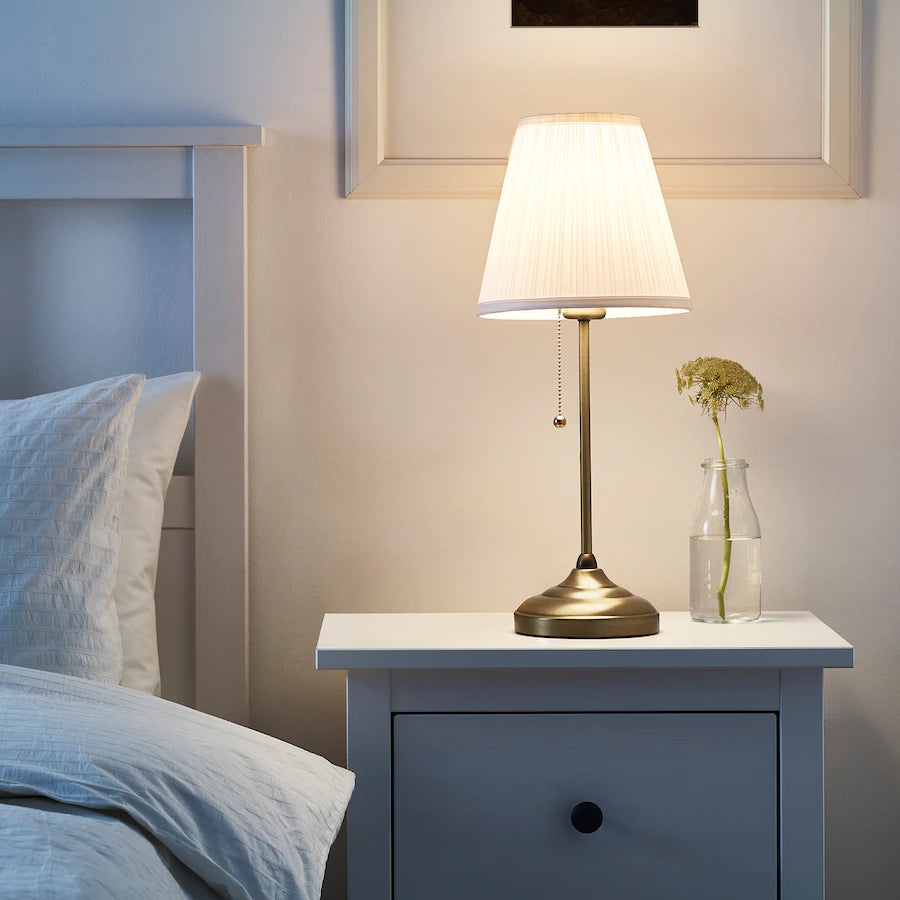 IKEA ÅRSTID Table lamp, brass/white