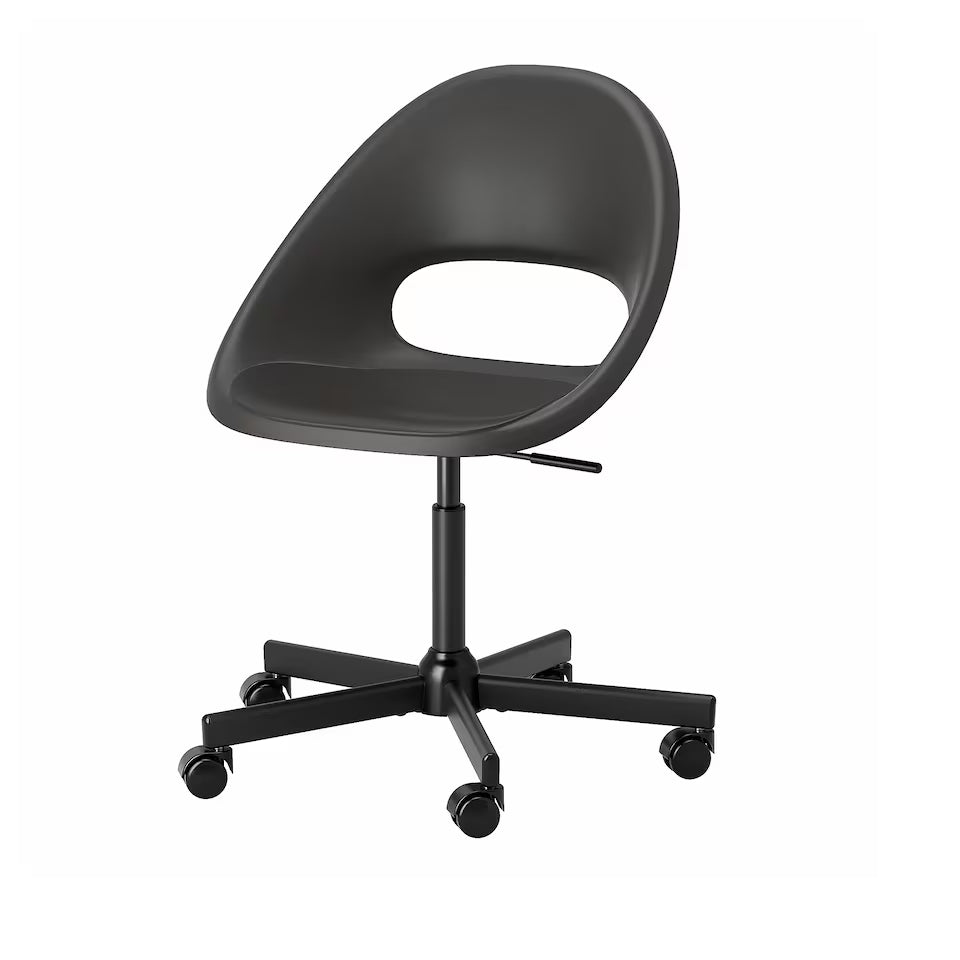IKEA ELDBERGET / MALSKÄR Swivel chair, dark grey/black