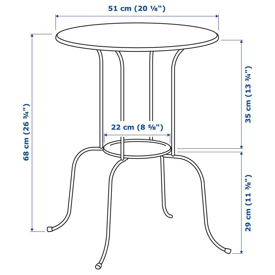 IKEA LINDVED Side table, white, 50x68 cm