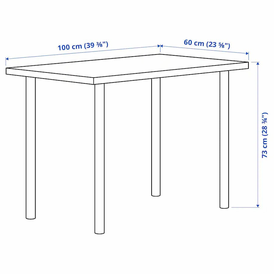 IKEA LINNMON / ADILS Table, white, 100x60 cm