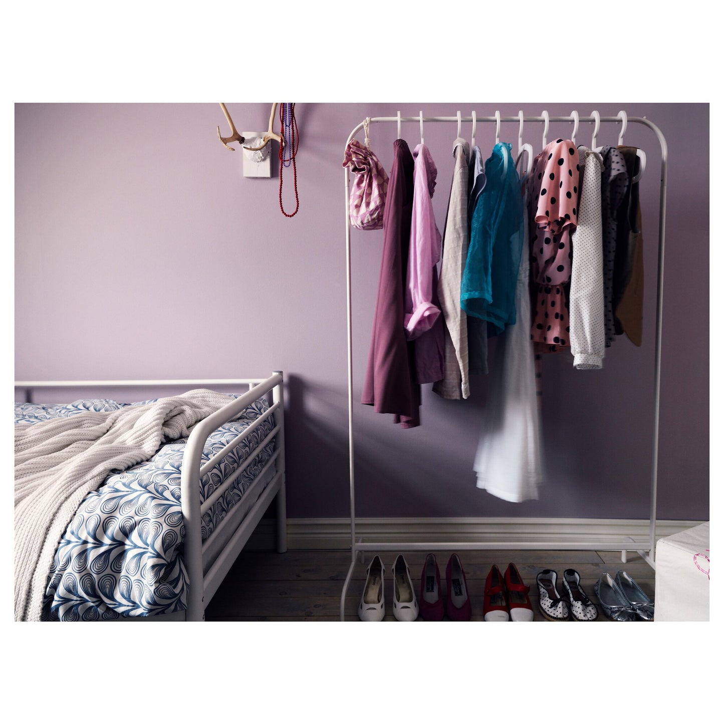 IKEA MULIG Clothes rack, white, 99x152 cm