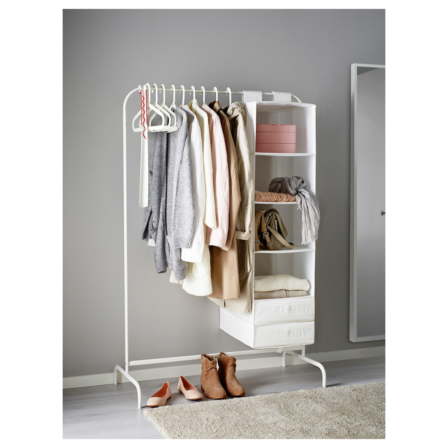 IKEA MULIG Clothes rack, white, 99x152 cm