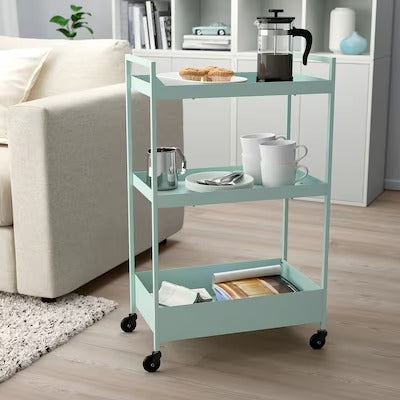 IKEA NISSAFORS Trolley, pale green, 50.5x30x83 cm