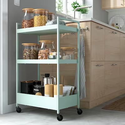 IKEA NISSAFORS Trolley, pale green, 50.5x30x83 cm