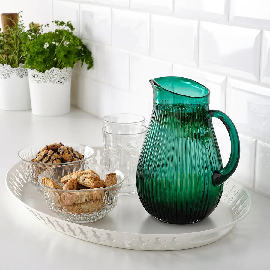 IKEA SÄLLSKAPLIG Jug, patterned/green, 2 l
