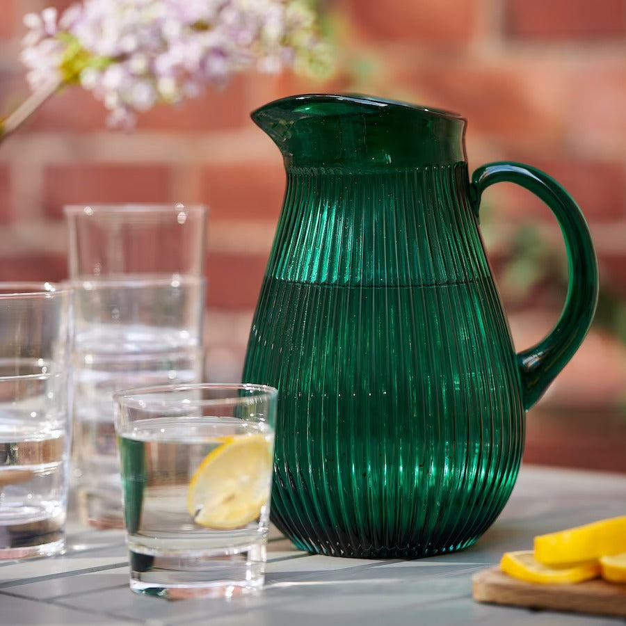IKEA SÄLLSKAPLIG Jug, patterned/green, 2 l