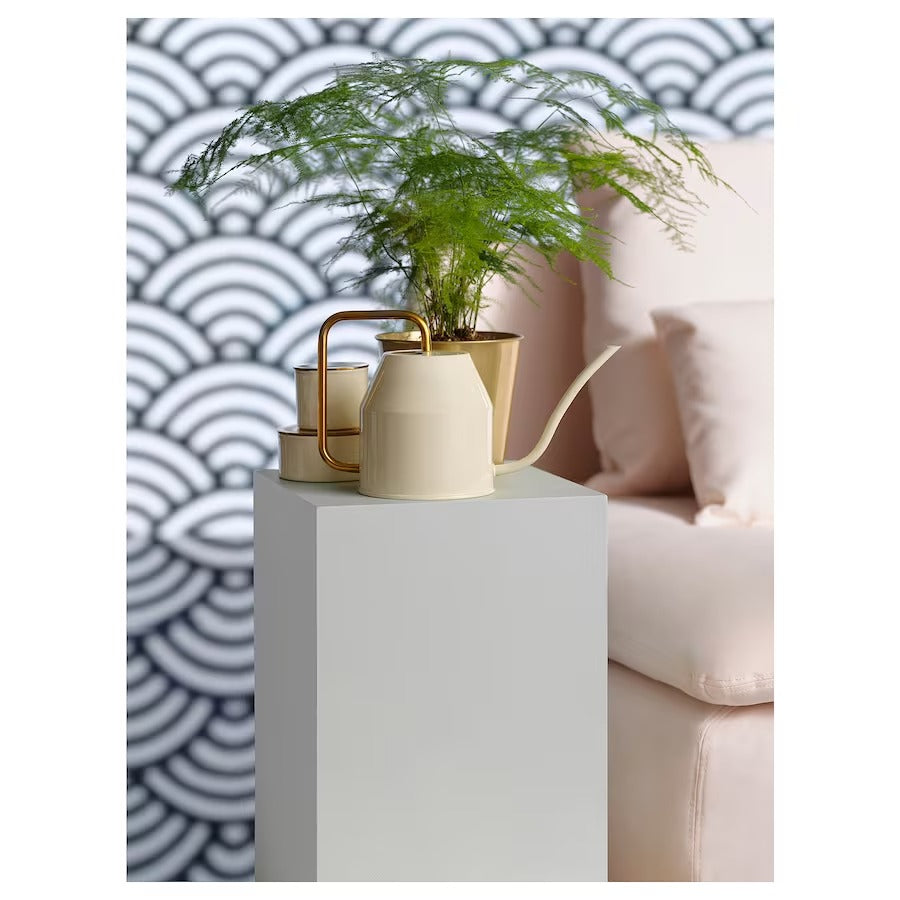 IKEA VATTENKRASSE Watering can, ivory/gold-colour, 0.9 l