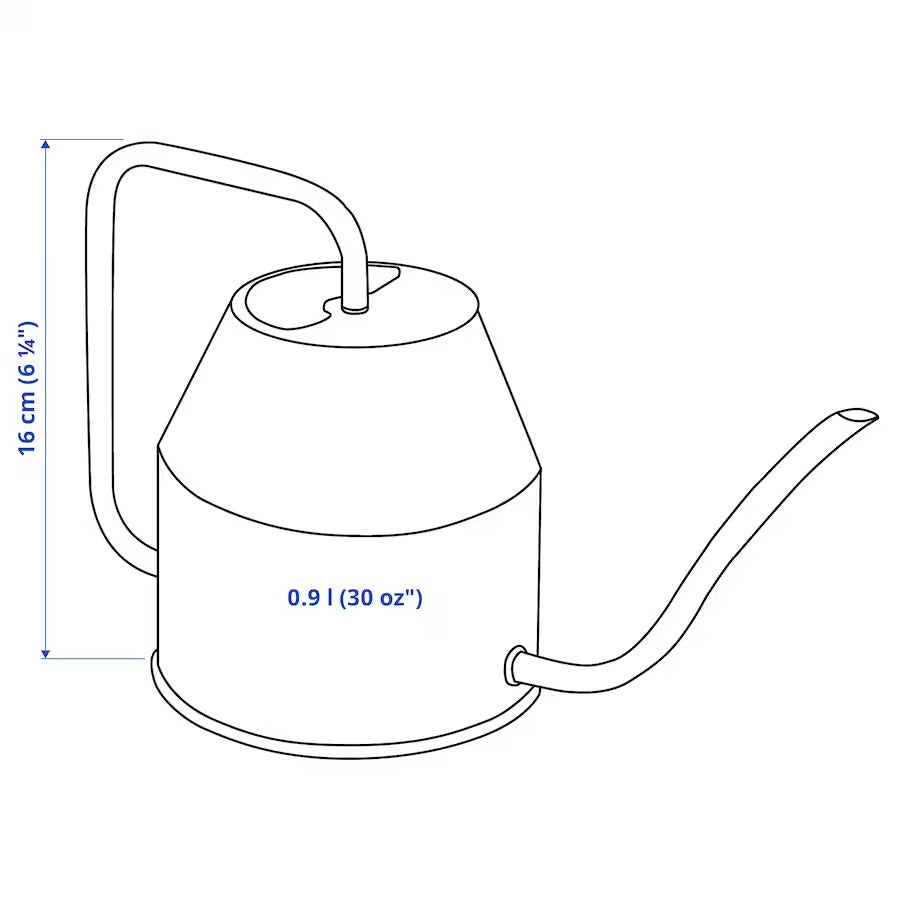 IKEA VATTENKRASSE Watering can, ivory/gold-colour, 0.9 l