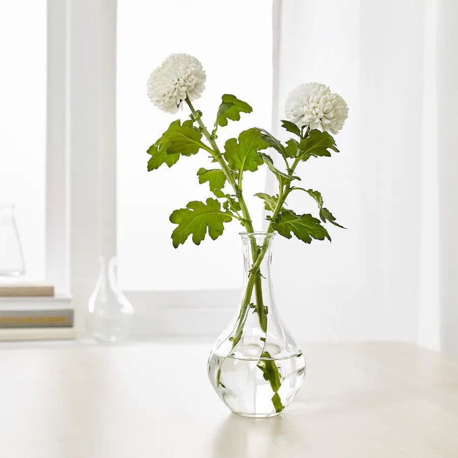 IKEA VILJESTARK Vase, clear glass, 17 cm